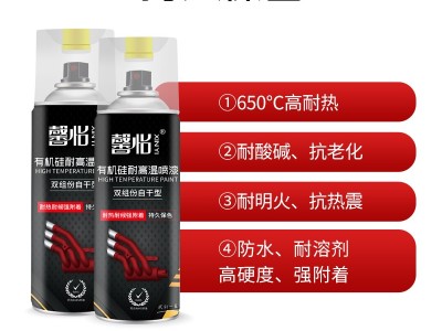 馨怡雙組份有機(jī)硅耐高溫自噴漆自干型耐高溫漆高溫不變形不脫落高溫保護(hù)漆